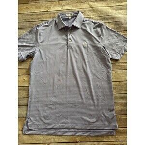 Peter Millar Polo Shirt Mens M Purple Striped Summer Comfort Golf May River Golf